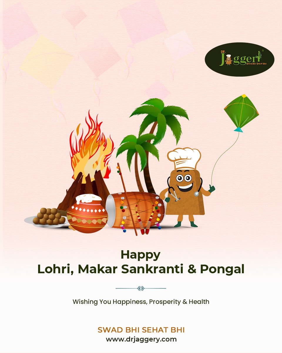 🎊 Wishing you all a very Happy #Lohri, #MakarSankranti and #Pongal! 

May this festival bring happiness, prosperity and good health to everyone. 🙏

drjaggery.com   
Swad Bhi Sehat Bhi  💪🏽 

#Festivities #Celebrations #Drjaggery #Jaggery #Gur #Lucknow #SwadBhiSehatBhi