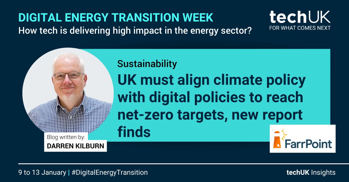 techUK's tweet image. 🚨#DigitalEnergyTransition - Day 5
Darren Kilburn @farrpoint  digital solutions + right investment could bring ⬇️ greenhouse gas emissions by an average of c.20%, save 2.4 billion tonnes of GHGe across the G7 and around 150 million tonnes in the UK 👉ow.ly/4ise50MpYJx