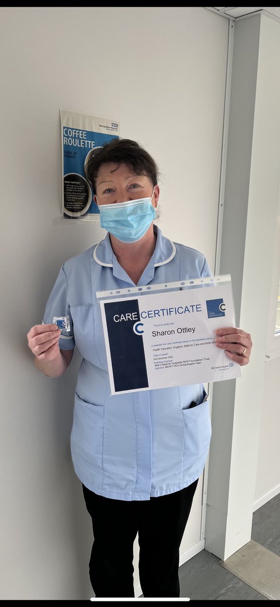 MCHFT HCA Support (@mchftcarecert) on Twitter photo Well done to Sharon, she is one of our many December Care Certificate completers. <a href="/MidCheshireNHS/">Mid Cheshire Hospitals 🏥</a> <a href="/JobsatMCHFT/">Careers_Mid_Cheshire_Hospitals💙</a> <a href="/NickyMadeley22/">Nicky</a> <a href="/NutkinsHelen/">Helen Nutkins</a> <a href="/sue_sarson/">Sue Sarson</a> Well done to Sharon, she is one of our many December Care Certificate completers. <a href="/MidCheshireNHS/">Mid Cheshire Hospitals 🏥</a> <a href="/JobsatMCHFT/">Careers_Mid_Cheshire_Hospitals💙</a> <a href="/NickyMadeley22/">Nicky</a> <a href="/NutkinsHelen/">Helen Nutkins</a> <a href="/sue_sarson/">Sue Sarson</a>