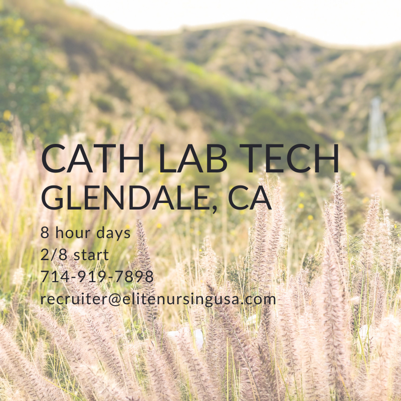 elitenursingusa's tweet image. #cathlabtech needed for day shift #alliedhealth travel assignments in #glendale #california

For more details and inquiries, contact our team at recruiter@elitenursingusa.com or 714-919-7898