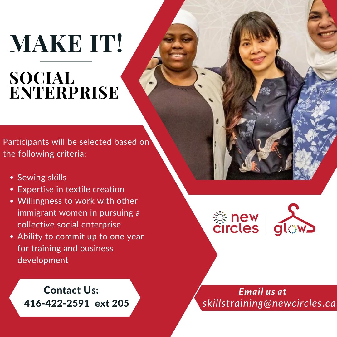 NewCircles's tweet photo. New Circles is launching a social entrepreneurship program open to immigrant women who can communicate in English. Learn more about the program and the eligibility at https://t.co/eS9sVH6ugF
Registrations are open!
#sewingskills #textilecreation #newcomerwomen #entrepreneur https://t.co/tEC4rCKiXY