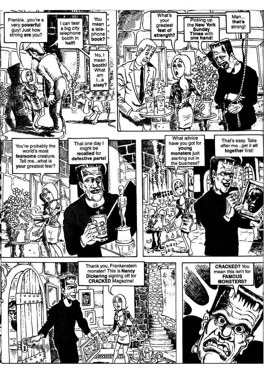 CRACKEDmag's tweet photo. “CRACKED interviews Frankenstein, The Movie Monster King” #crackedmonsterparty #crackedmagazine #horrorhumor #cracked #frankensteinsmonster #humorcomics #parody https://t.co/6oWOKOVgWd