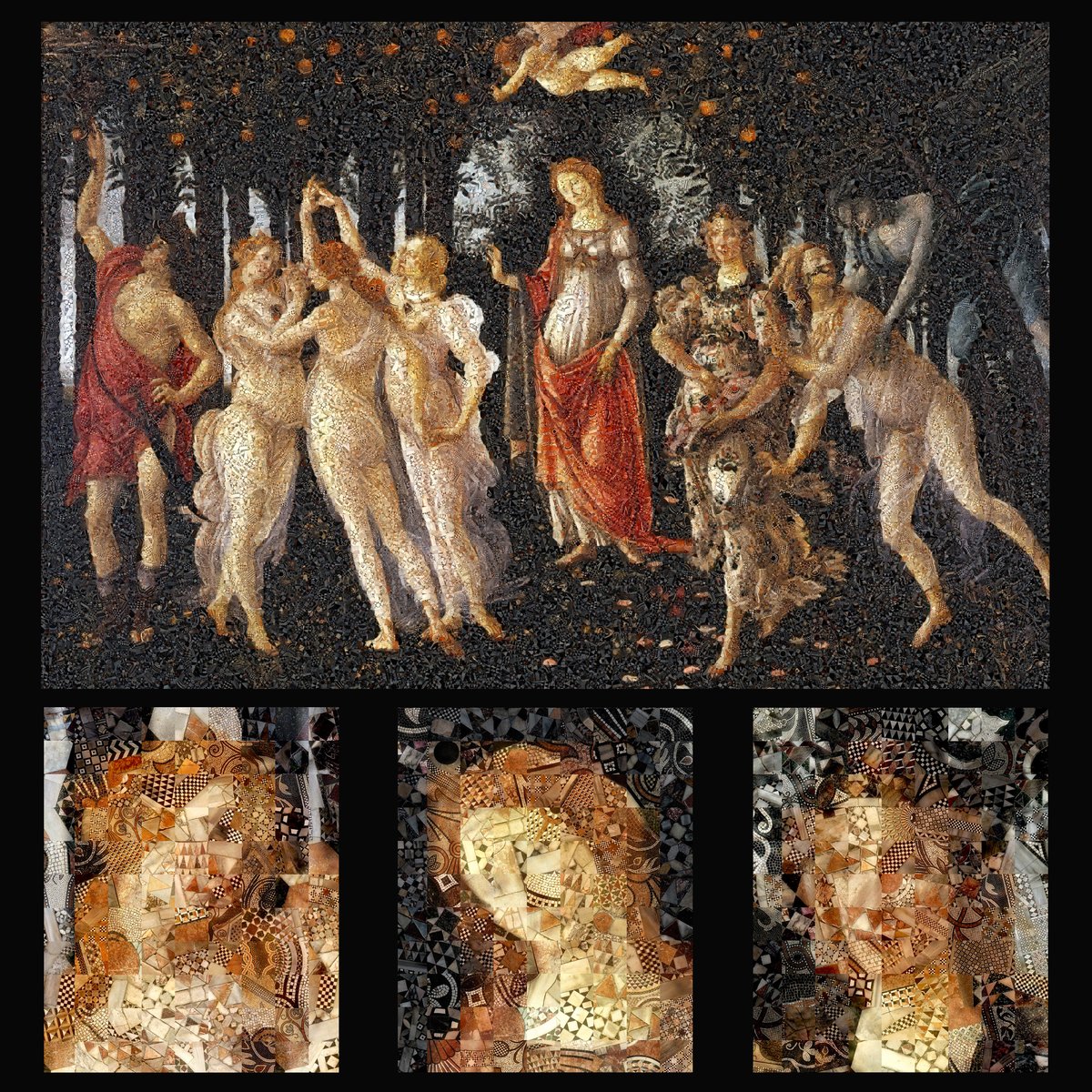 andreamorucchio's tweet photo. La Primavera | Puzzling Renaissance series | by #AndreaMorucchio | Revisiting #Botticelli digital print on pvc 2018 119x180 cm #digitalart #contemporaryart #uniquepiece #digitalcollage #renaissance #artcollection #puzzlingproject #laprimavera https://t.co/JANbKuXVJV