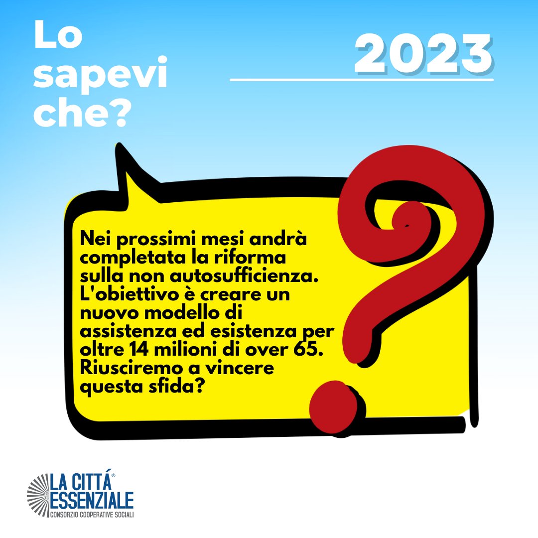 Amici👩‍🦰🧑, ci risiamo!
Riparte la rubrica mensile #losapeviche #LCE
👉Commenta, interagisci e rimani sempre aggiornato sulle #news e sulle #curiosità riguardanti il mondo 🌏 del #terzosettore ...Vogliamo sapere la tua! 🫵
#LCE #cooperazione #impresesociali #anziani #anzianifelici