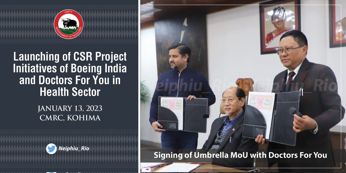 Neiphiu Rio (@neiphiu_rio) on Twitter photo The initiatives are Model Labour Room in 6 CHC and PHC as pilot project and equipment and other logistics of Model Labour Room to PHC Botsa. Ambulance, digital x-ray and ultrasound machine to PHC Botsa. Also, signed an MoU with <a href="/DFYIndia/">Doctors For You</a> to further expand its support in the State The initiatives are Model Labour Room in 6 CHC and PHC as pilot project and equipment and other logistics of Model Labour Room to PHC Botsa. Ambulance, digital x-ray and ultrasound machine to PHC Botsa. Also, signed an MoU with <a href="/DFYIndia/">Doctors For You</a> to further expand its support in the State