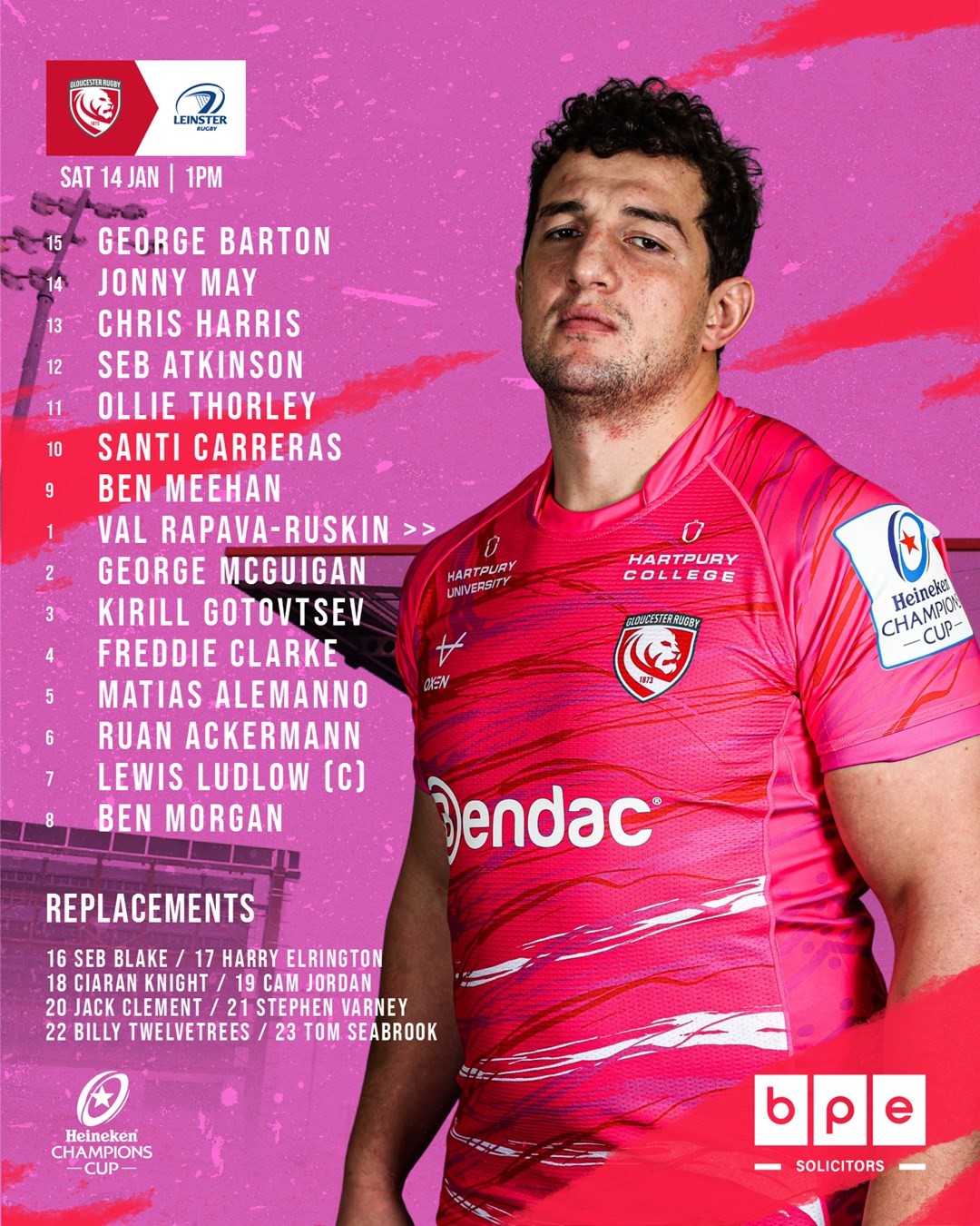 Gloucester Rugby on Twitter "🍒 𝗘𝗨𝗥𝗢 𝗪𝗘𝗘𝗞 🔵 💪 Here is your Gloucester Rugby team to take on