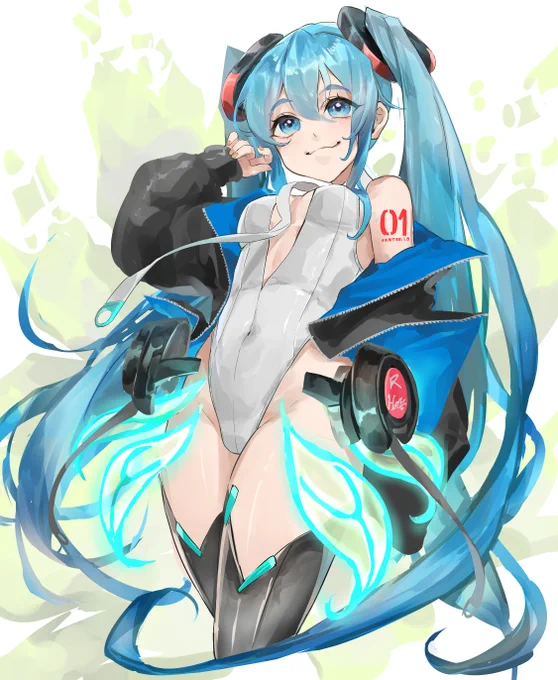 アペンドミクさんジャンパー羽織り。#VOCALOID #初音ミク 