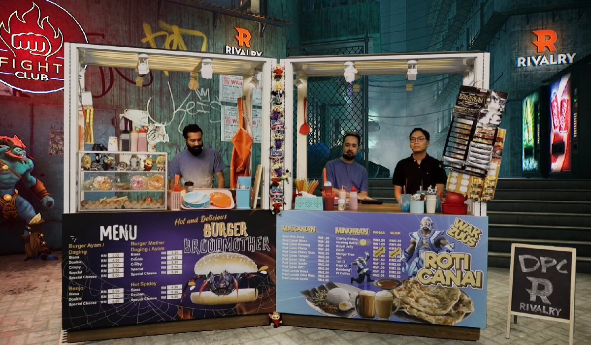 uhohkimi's tweet image. Nice Asian food stall there! @EPULZEgaming #DPC2023 #DPCSEA