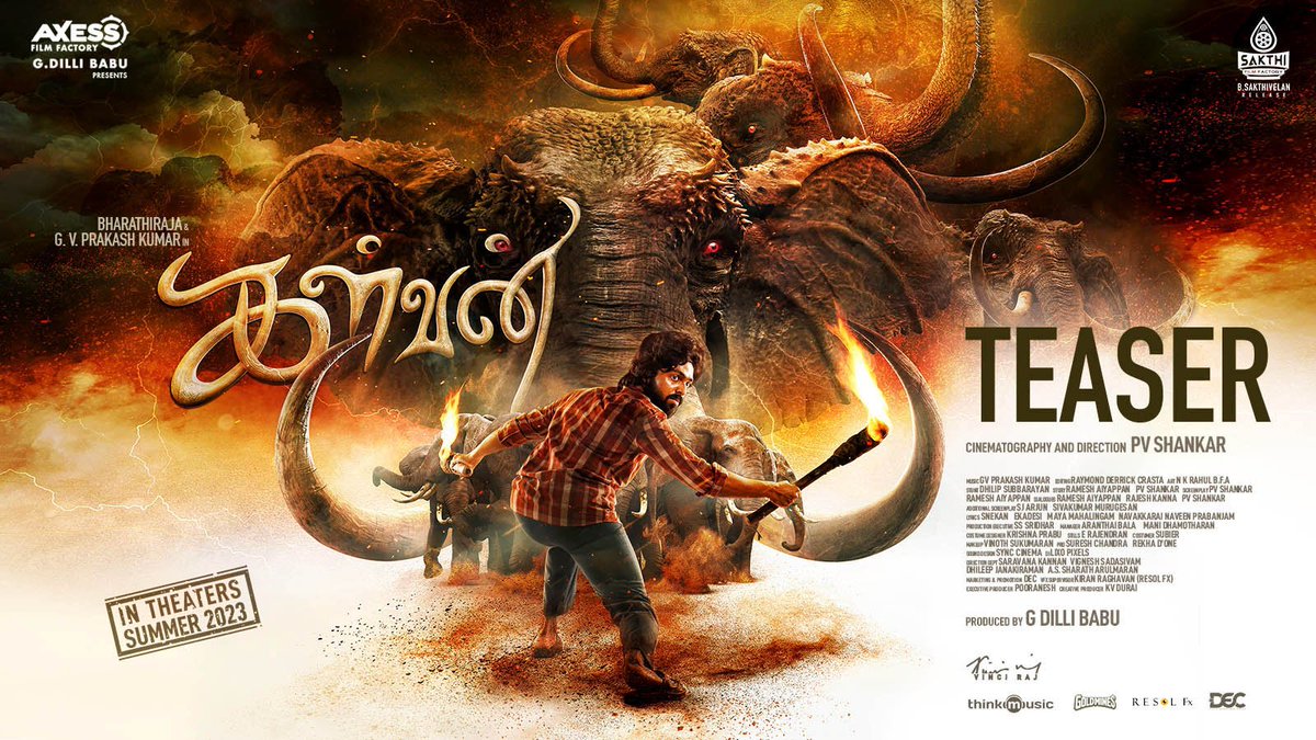StudioGreen2's tweet photo. Congratulations entire team of #Kalvan
Here is the smashing teaser of #Kalvan - a forest adventure that will thrill you all!!!
https://t.co/qIVzZ1k9qy
#KalvanTeaser
@gvprakash @offBharathiraja @AxessFilm @Dili_AFF @pvshankar_pv @i__ivana_ @ActDheena @SakthiFilmFctry https://t.co/63h34b4MSE