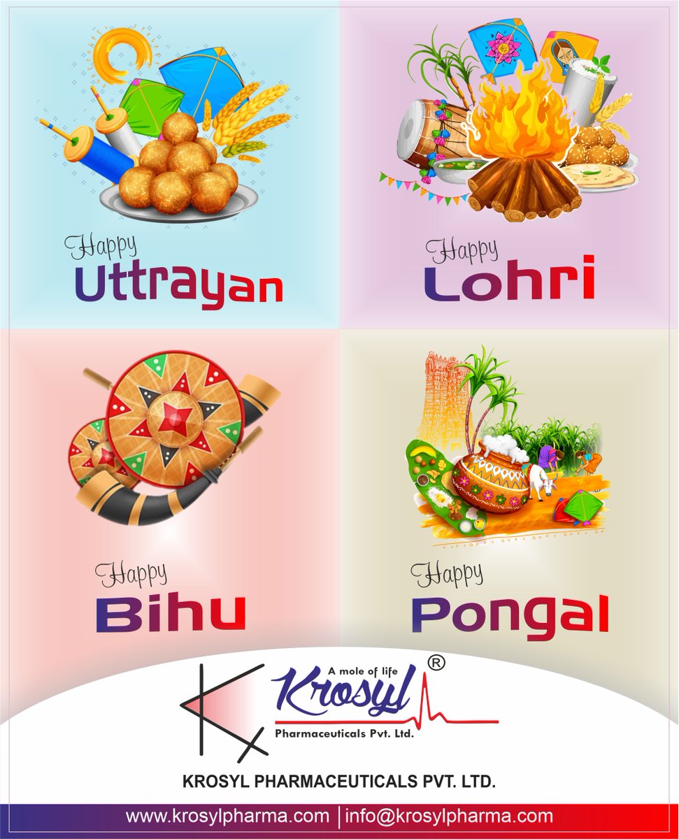 KrosylL's tweet photo. 🪁Krosyl Pharmaceuticals Wish you and your family a very #prosperous &amp; happy #MakarSankranti #Pongal 🍯#Bihu 💃#uttrayan 🪁 &amp; #lohri. 🔥”
#makarsankranti2023 #krosylpharmaceuticalspvtltd #manufacturingindustry #happyuttrayan #Lohri #bihu #pongal #pongalcelebration2023 #bihu2023 https://t.co/DHj6by6cfZ