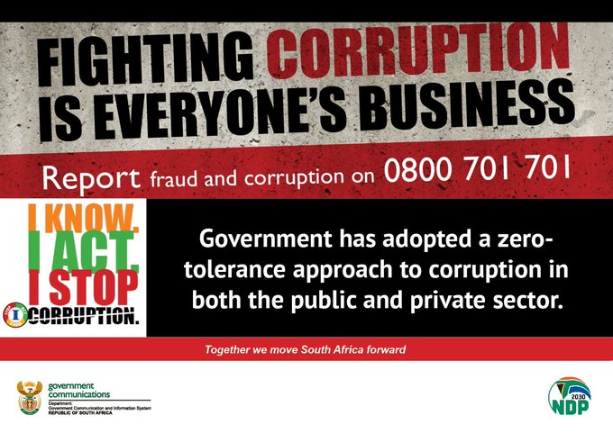 #FightingCorruption | Government is committed to dealing harshly with all acts of corruption, without fear, favour or prejudice.