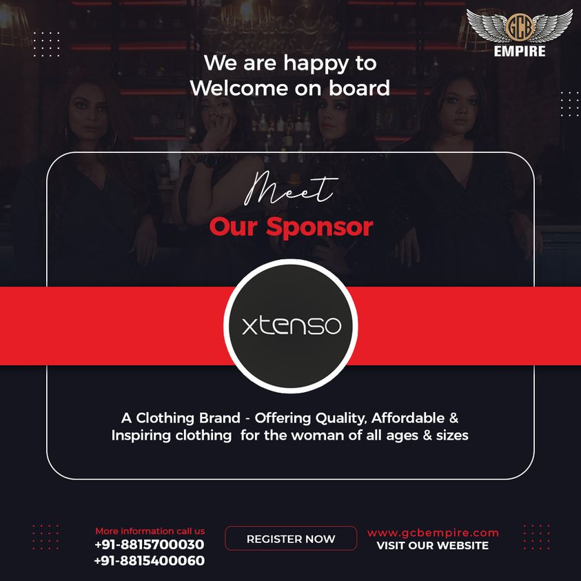 GCBEmpire's tweet photo. We are happy to welcome on board sponsor of our pageant
Xtenso- A Clothing Brand- 
Offering Quality, Affordable &amp; Inspiring clothing
 for the woman of all ages &amp; sizes
Register Now: https://t.co/EPrtTwqmQJ
For more Information Call us at +91-8815700030, 8815400060 https://t.co/DszK5HAQOC
