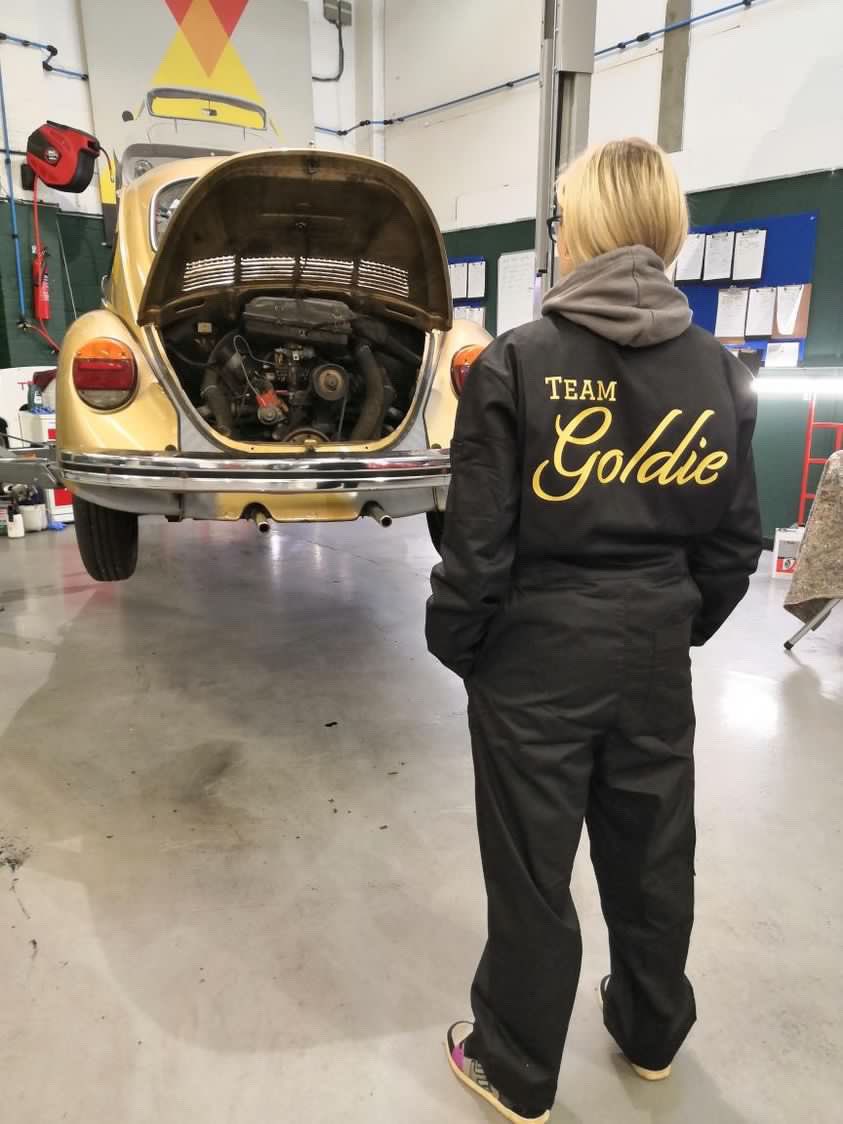 Friday Feature: “Goldie is a 1973 VW Super Beetle 1303s and has been in our family for around 10 years. When I moved down to Basingstoke 4 years ago to live with my now husband, I brought Goldie with me to be restored.” Team Goldie