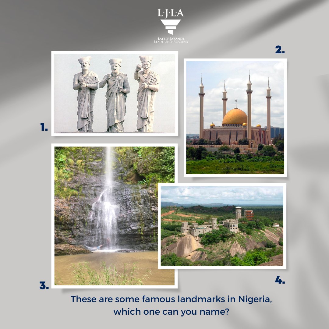 Do you know all four (4) landmarks?

#lagosstateinitiative #youthempowerment #nigerianyouth #nigerianjobs  #ljlacademy #nationbuilding