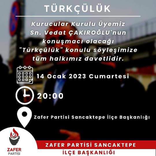 Davetlisiniz
@SancaktepeZafer 
@zpsancaktepekk 
@sagaltun 
@ZaferPartisi_34 
@zaferpartisi 
@umitozdag