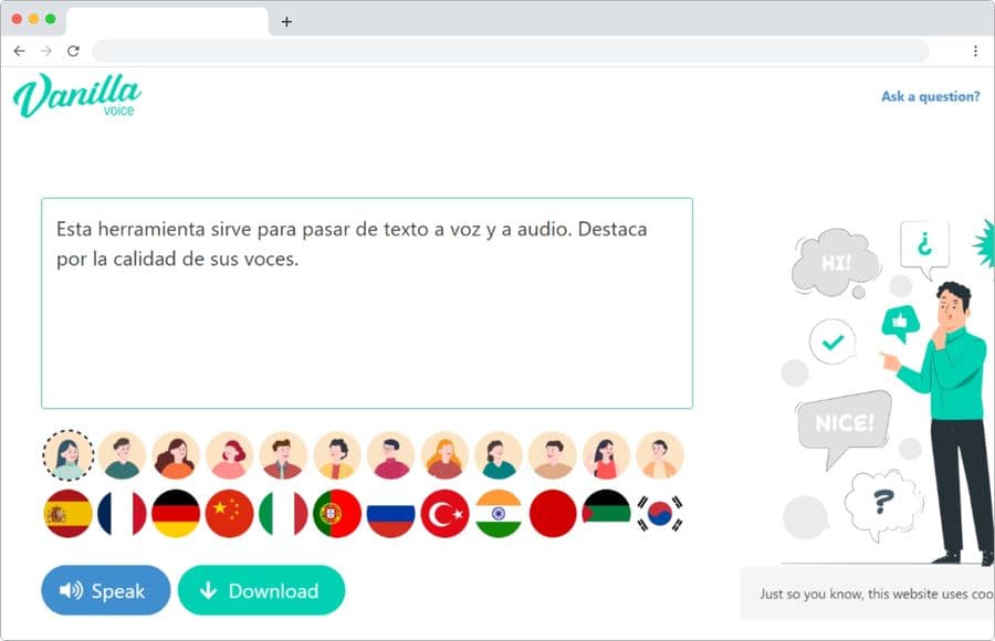 softapps's tweet photo. Convierte texto en voz o en audio #MP3 con calidad con VanillaVoice, un servicio web gratuito que no requiere registro. Consigue resultados impresionantes, más allá de la competencia. #textoavoz https://t.co/emZUrQ3Npa https://t.co/XQRvURKzuE