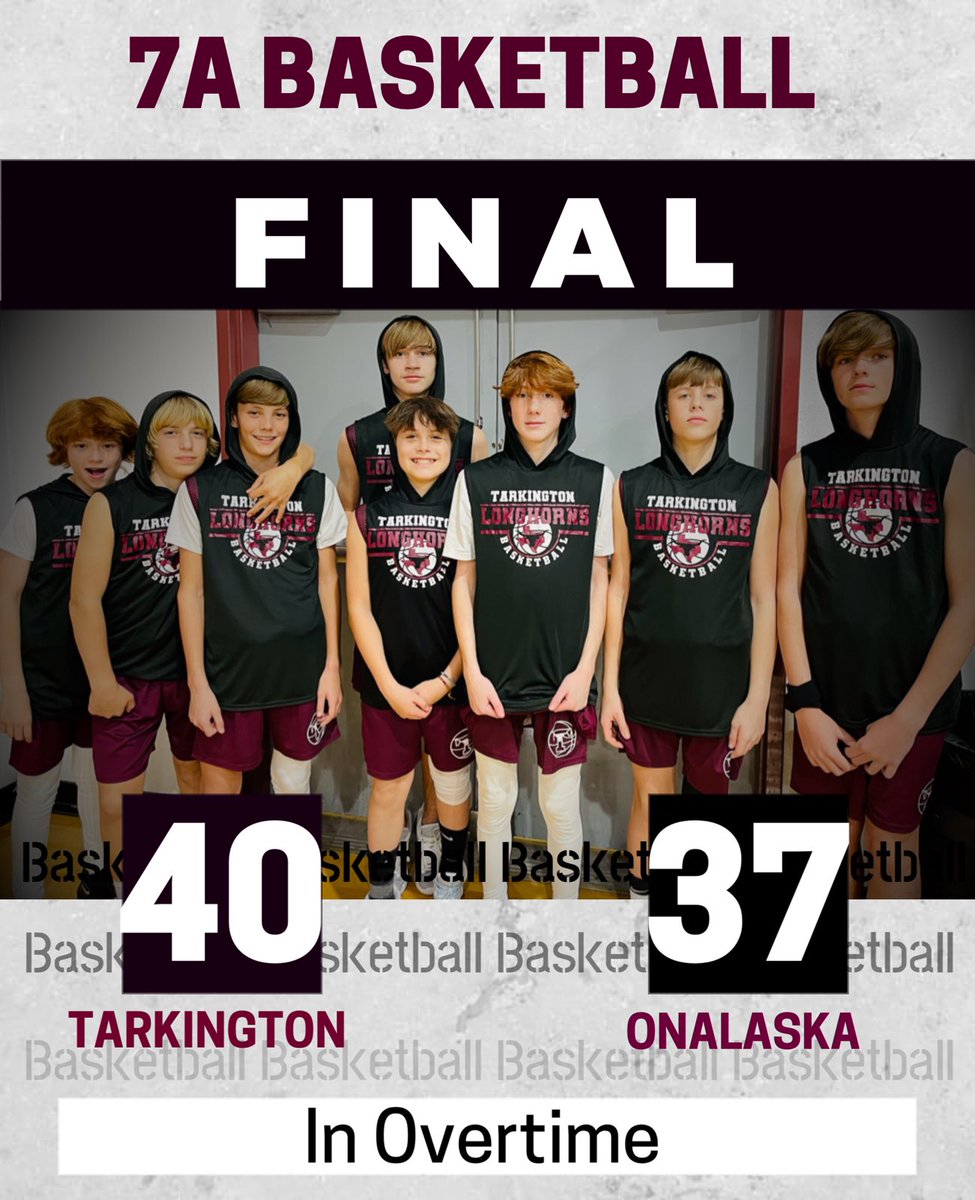 Congratulations to our TMS 7th grade boys basketball team on their win over Onalaska, in overtime, last night. That win takes them to 5-0. 🤘🏀