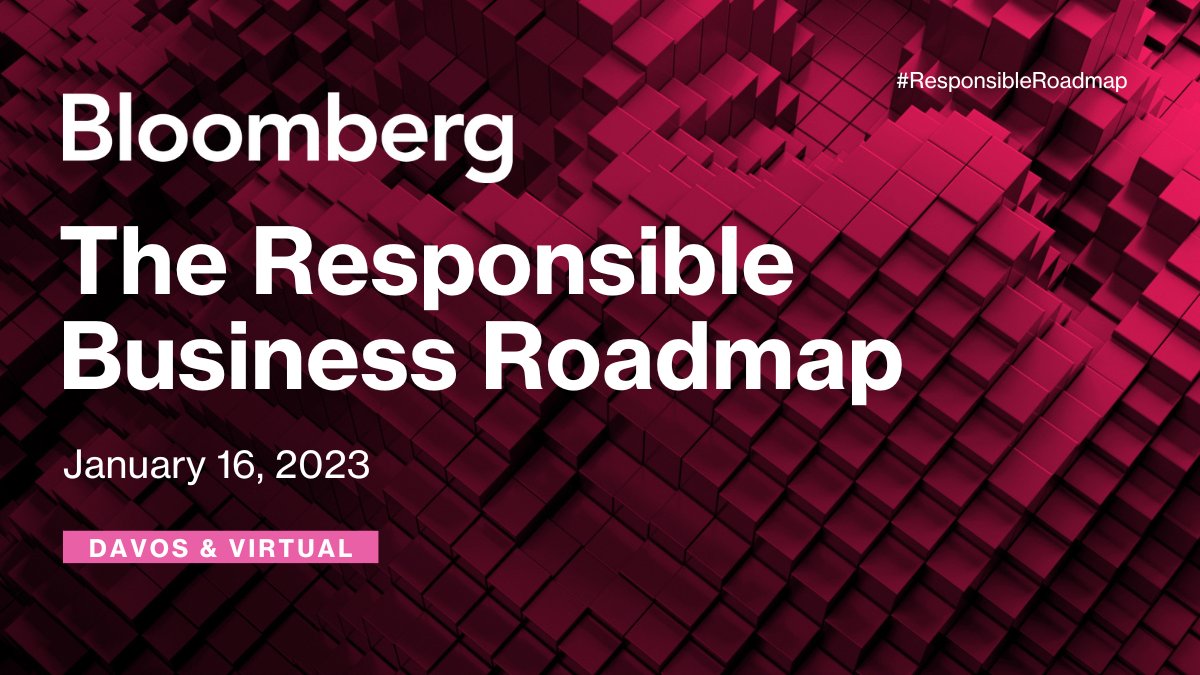 BloombergLive's tweet photo. How businesses, big and small, respond to common challenges will shape our future. How are today’s CEOs working on solutions that must serve multiple stakeholders? Join us at #WEF23 where we look closer at #ResponsibleRoadmap 1/16. https://t.co/OPm5isKWHo https://t.co/AIpgWKkTax