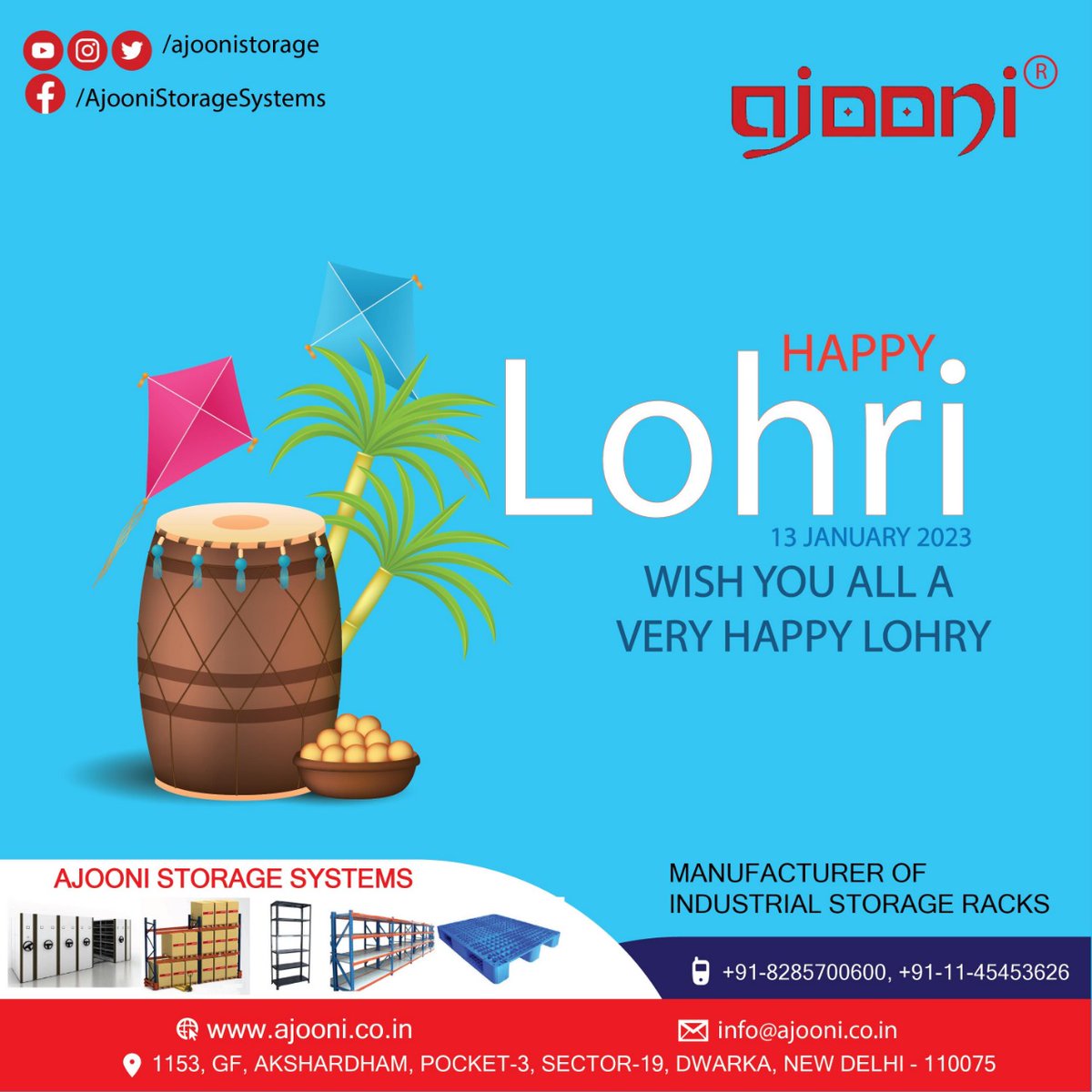 SteelRacks's tweet photo. May this Lohri bring opportunities your way to explore every joy of life, turning all your dreams into reality and all your efforts into outstanding achievements. Happy Lohri!
#HappyLohri
#AjooniStorageSystems #PalletRacks #StorageRacks #Happy #Love #Smile #Likeforlike #follow https://t.co/oDDRFxNCmr