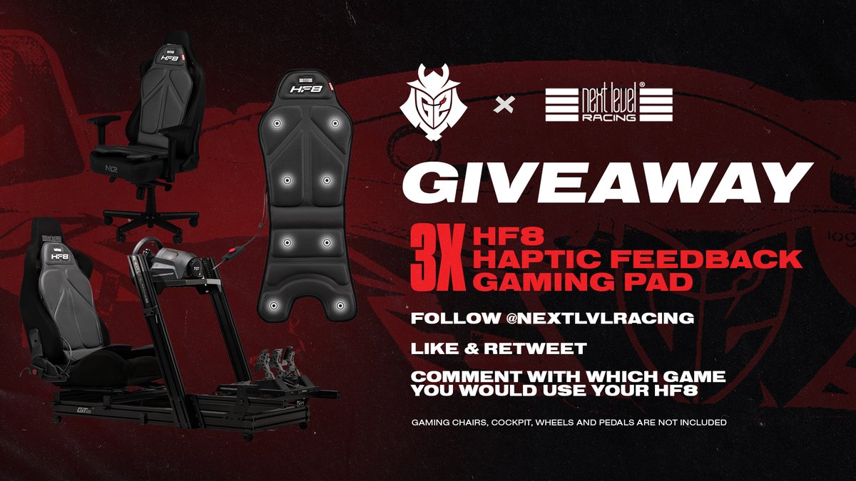 🚨 GIVEAWAY 🚨

Here is your chance to win a HF8 Haptic Feedback Gaming Pad from Next Level Racing

To enter:
✅ Follow <a href="/nextlvlracing/">Next Level Racing</a>
♥🔁 Like &amp; RT this post
✍️ Reply which game you will use the HF8

Ends on January 20 at 5pm CET