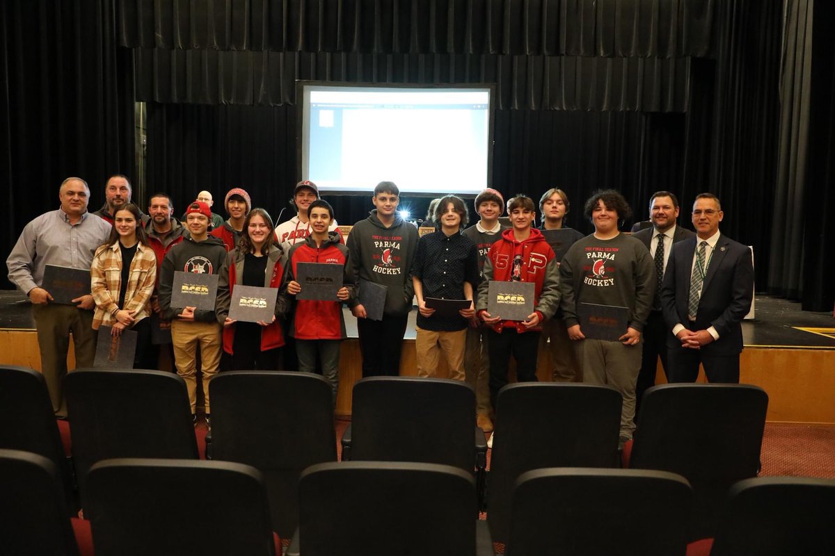 Our Redmen Ice Hockey program  led by 19 year head coach Joe Gaudino was recognized at last nights board meeting for its annual charity event supporting a local hockey team for players with special needs. Our program has raised $35,000 to support them over the years!