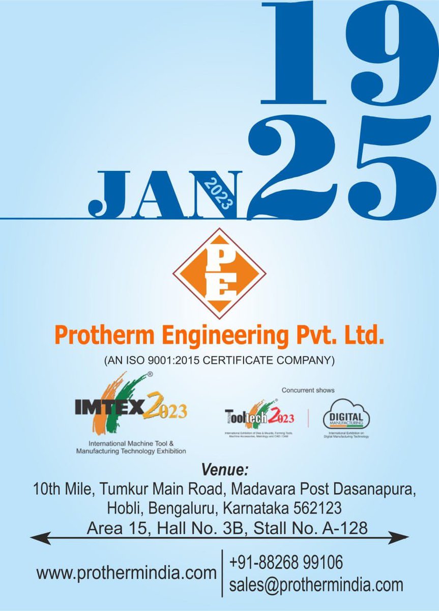 prothermworld's tweet photo. Visit us at IMTEX-2023 https://t.co/7gPr9OuaQA