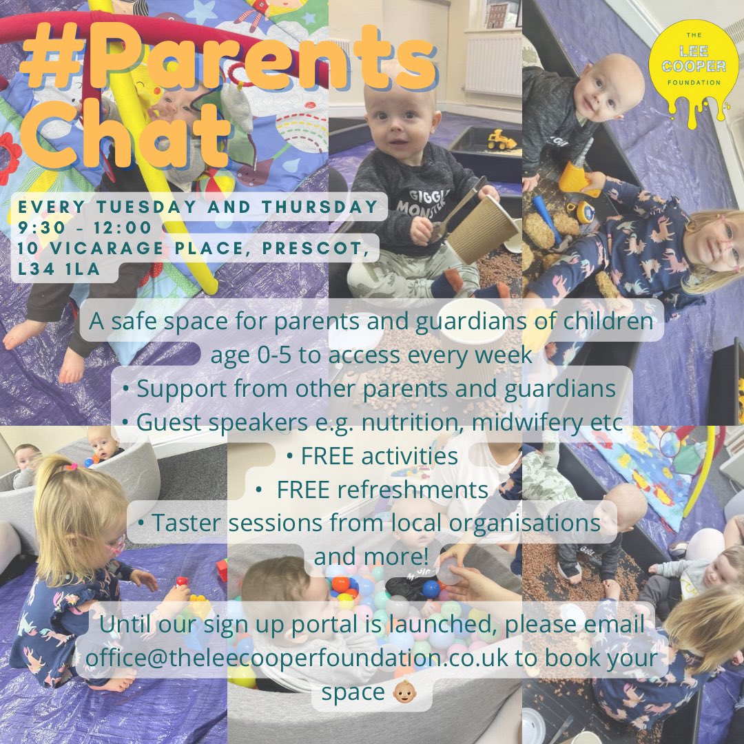 theleecooper_f's tweet photo. The first week of #parentschat has been a success! We look forward to watching our #parentschat community grow 👶🏼

Every Tuesday AND Thursday from 9:30 until 12:00 in Prescot

Please note that there are limited spaces for the group, so please email or message us in advance https://t.co/hOTnrmKIdK