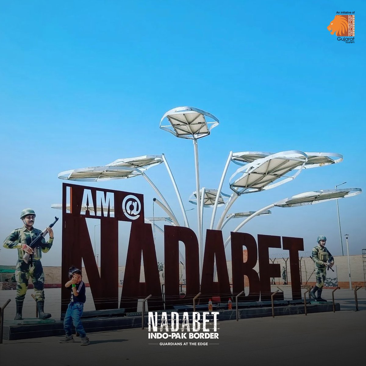 VisitNadabet's tweet photo. Nadabet Indo-Pak Border. Where the excitement of tourism turns into the zeal of patriotism. Visit to experience.
#visitnadabet #iamnadabet #patriotism #IndoPakBorder #NadabetBorder #GuardiansAtTheEdge #touristattractions #Gujarat #gujarattourism #exploregujarat #incredibleindia https://t.co/HHpOY9Nqss