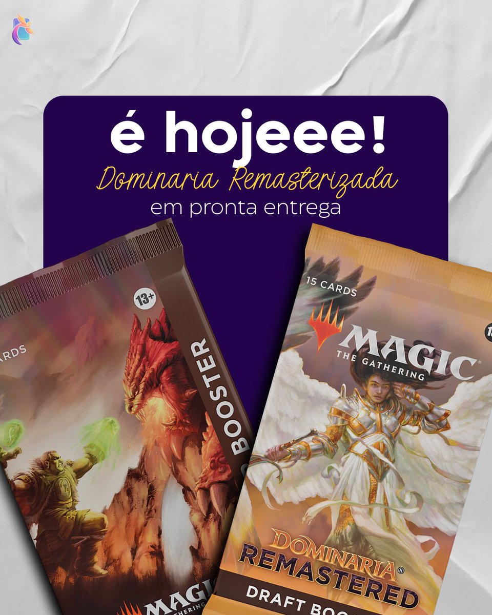 E chegou o dia!! ✨

Dominária Remasterizada já está em pronta entrega! 🥳
Além disso, que tal jogar um draft para conhecer a coleção em primeira mão!? 

Garanta seu ingresso! 
bit.ly/2XKteZR