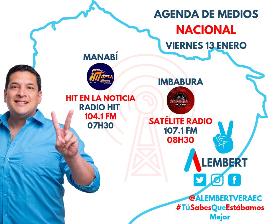 alembertveraec's tweet photo. ¡Es viernes y seguimos activos desde temprano!
Acompáñenme✌🏼💙
#TuSabesQueEstabamosMejor #AlembertEnMedios https://t.co/5kxgVO7u73