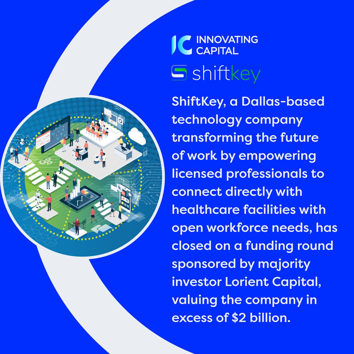 InnovatingCap's tweet image. ShiftKey, a Dallas-based tech company connecting licensed professionals with healthcare facilities, has closed a funding round with majority investor Lorient Capital, valued at over $2 billion.
#ShiftKey #DallasTech #VentureFunding #VCFirm #VentureCapital #VC #FridayThe13th