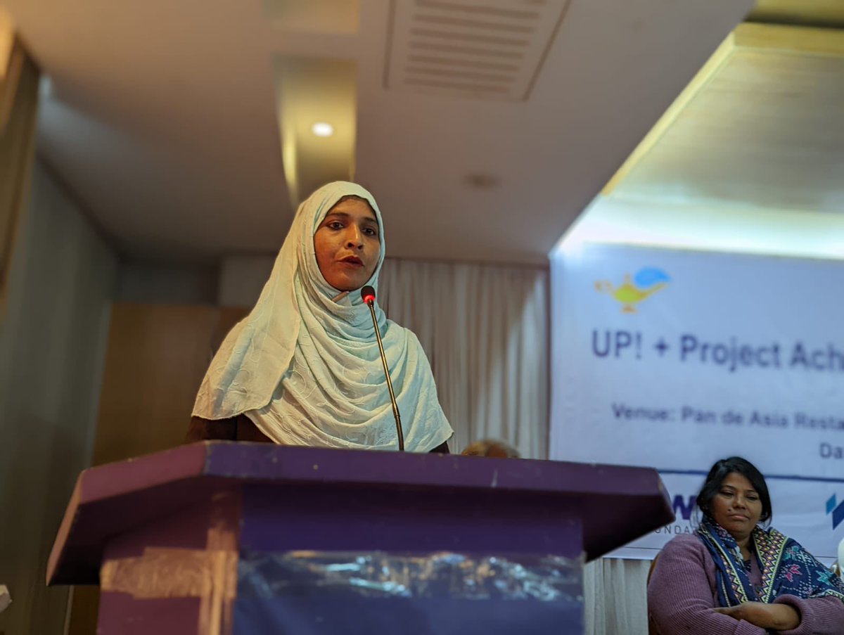 Awaj_fdn's tweet photo. #RMGWorkersForum leaders spoke out about their negotiation capability in the UP! 4 years achievement sharing program in presence of BGMEA &amp; important stakeholders. 
@laudes_fdn @Impactt https://t.co/EnEvAAREQ1
