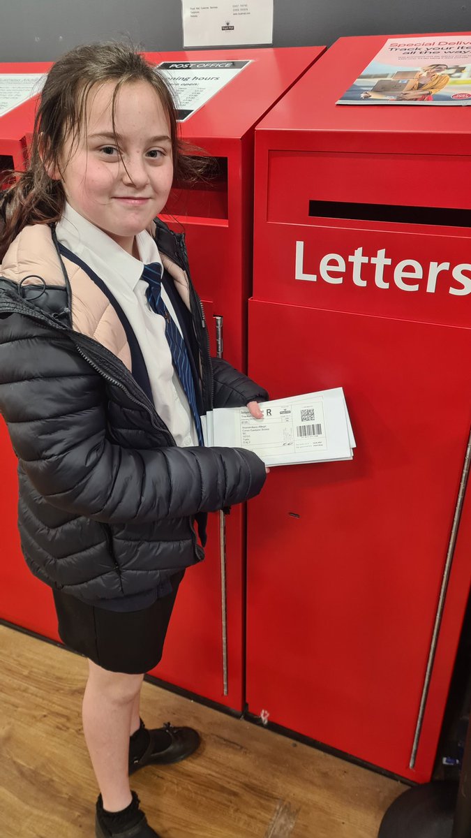 Ruby set herself a challenge to write a letter to some football clubs for either an autograph or photo from them.  she wrote her own letter and even posted them herself. 
Well today she has received something back. Will find out who it's from when she comes home <a href="/carletonparksch/">Carleton Park J & I School</a>