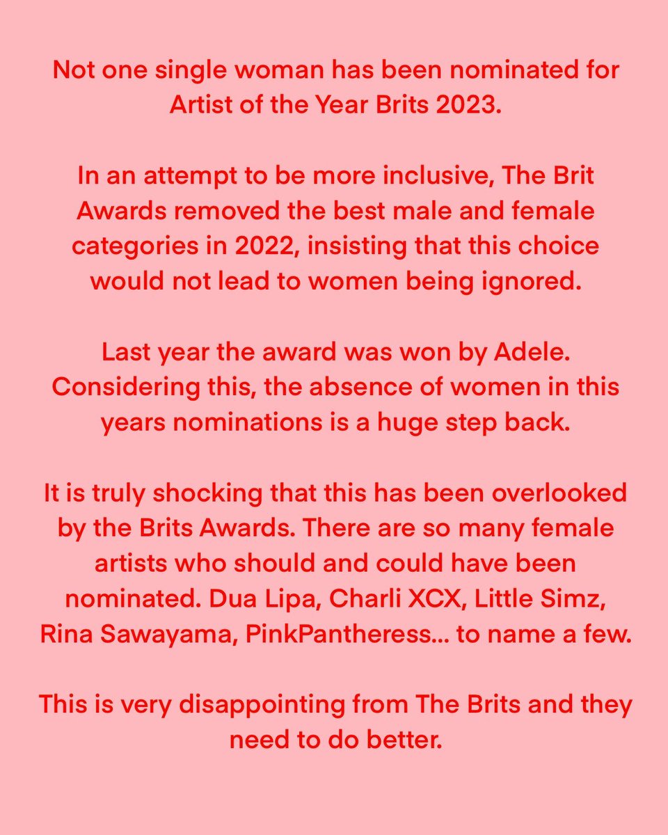 #wherearethewomen <a href="/BRITs/">BRIT Awards</a>