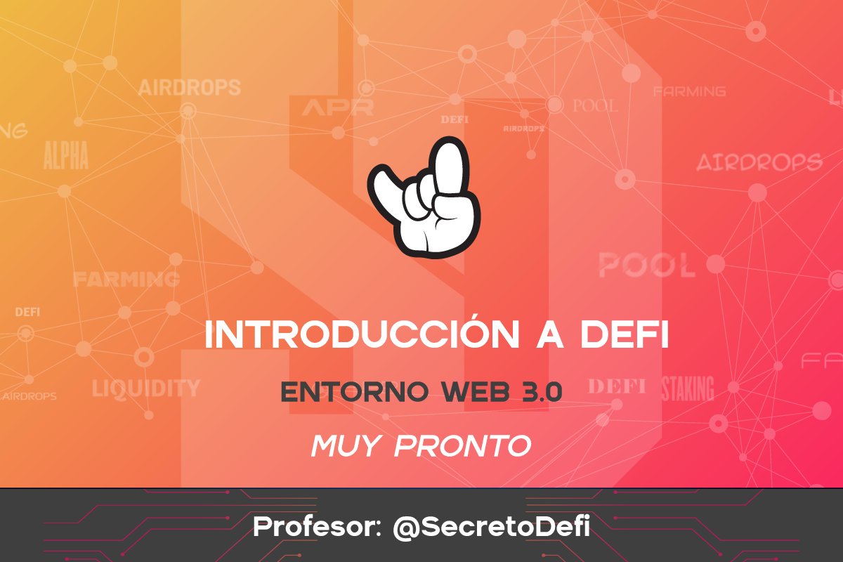 Muy pronto curso de 'Introducción a DeFi' con <a href="/SecretoDefi/">SECRETO DEFI</a>❗️

Aprenderemos sobre blockchains, protocolos, que es el ecosistema DeFi, como rentabilizar nuestros activos, qué son los exchanges y mucho más

Anunciaremos la fecha muy pronto. ¡Acceso libre!

discord.gg/madkids