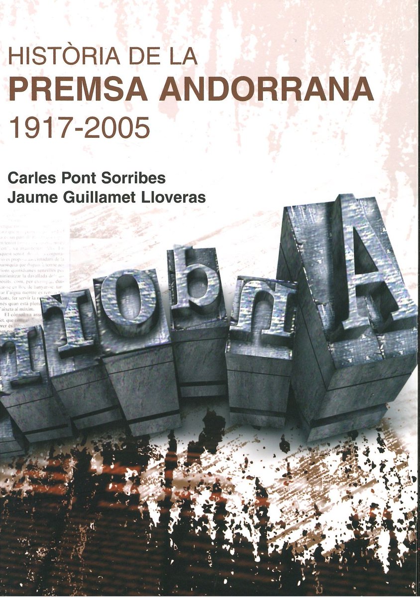 Biblioteca Nacional d'Andorra (@biblioandorra) on Twitter photo Per ampliar els coneixements sobre la història de la premsa a #Andorra et recomanem: 'Història de la premsa andorrana: 1917-2005' de <a href="/cpontsorribes/">Carles Pont Sorribes</a> i <a href="/jaumeguillamet/">jaume guillamet</a>, publicat pel <a href="/GovernAndorra/">Govern d'Andorra</a> amb la col·laboració de @fundaciocredit (2009). Per iniciativa de Pilar Burgués (BNA) Per ampliar els coneixements sobre la història de la premsa a #Andorra et recomanem: 'Història de la premsa andorrana: 1917-2005' de <a href="/cpontsorribes/">Carles Pont Sorribes</a> i <a href="/jaumeguillamet/">jaume guillamet</a>, publicat pel <a href="/GovernAndorra/">Govern d'Andorra</a> amb la col·laboració de @fundaciocredit (2009). Per iniciativa de Pilar Burgués (BNA)