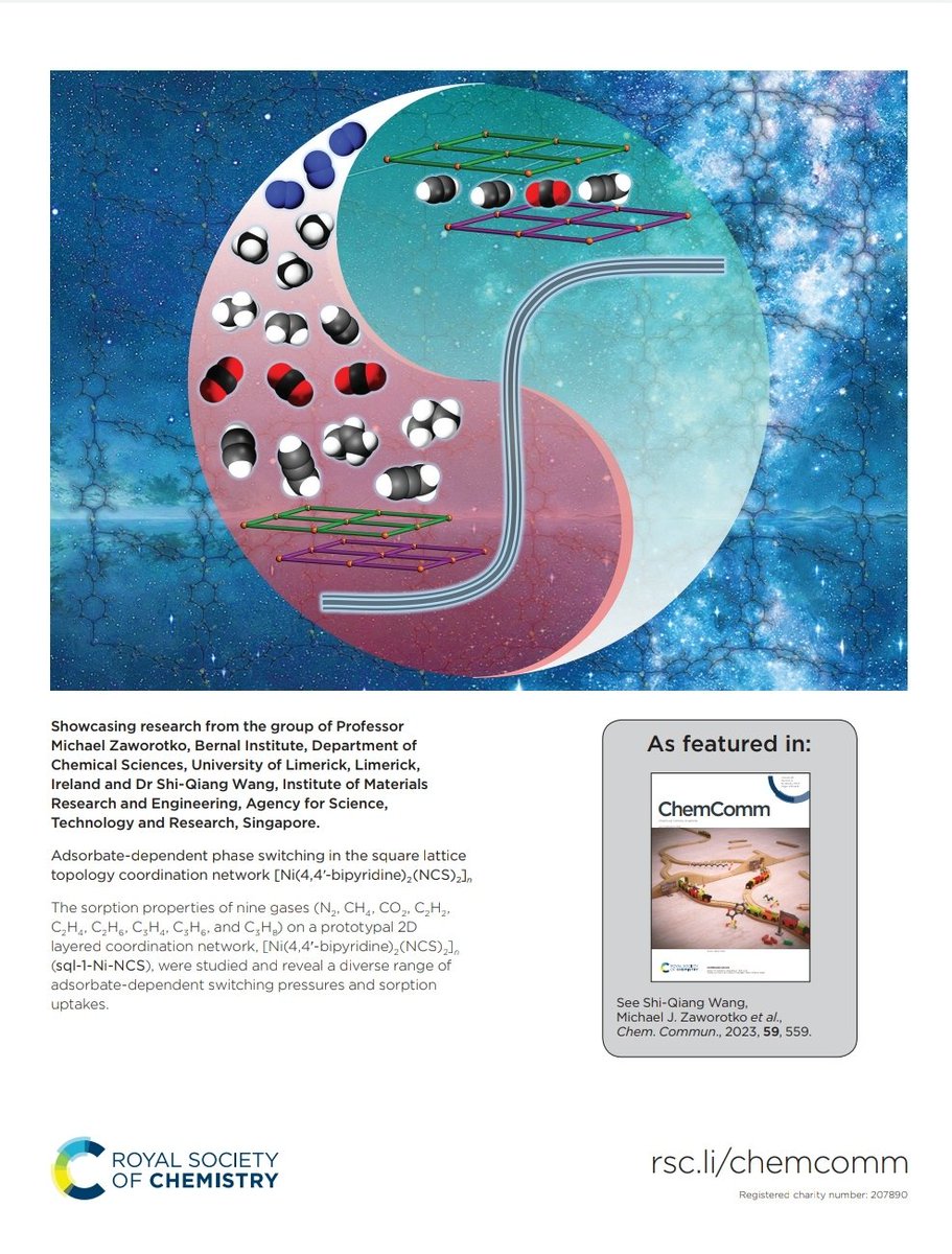 Very happy to see our latest work has been selected as the back cover <a href="/ChemCommun/">Chemical Communications</a> 😄. <a href="/ZGroupUL/">Mike Zaworotko group</a> <a href="/ShazaSD/">Shaza</a> <a href="/BernalNews/">Bernal Institute</a> <a href="/astar_research/">A*STAR Research</a>
Check out the open-access paper here: pubs.rsc.org/en/content/art…