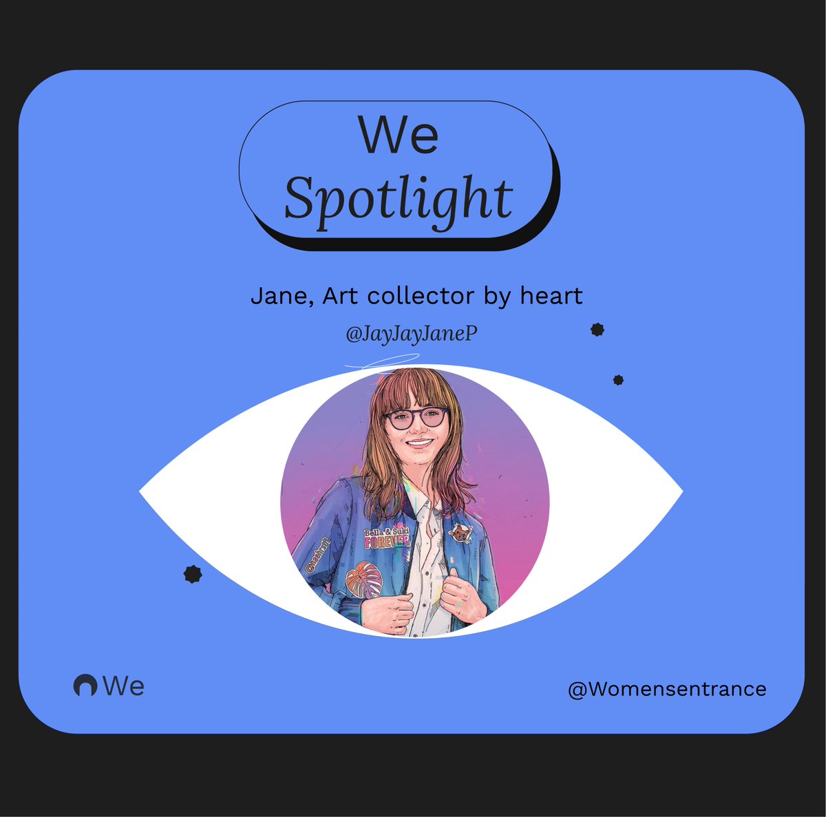 🌟 #WeSpotlight 

We are so delighted to spotlight the lovely Jane (She/Her) @JayJayJaneP , NFT/Art Collector and <a href="/PowerOfWomenNFT/">PowerOfWomenNFT</a> Curator🧵