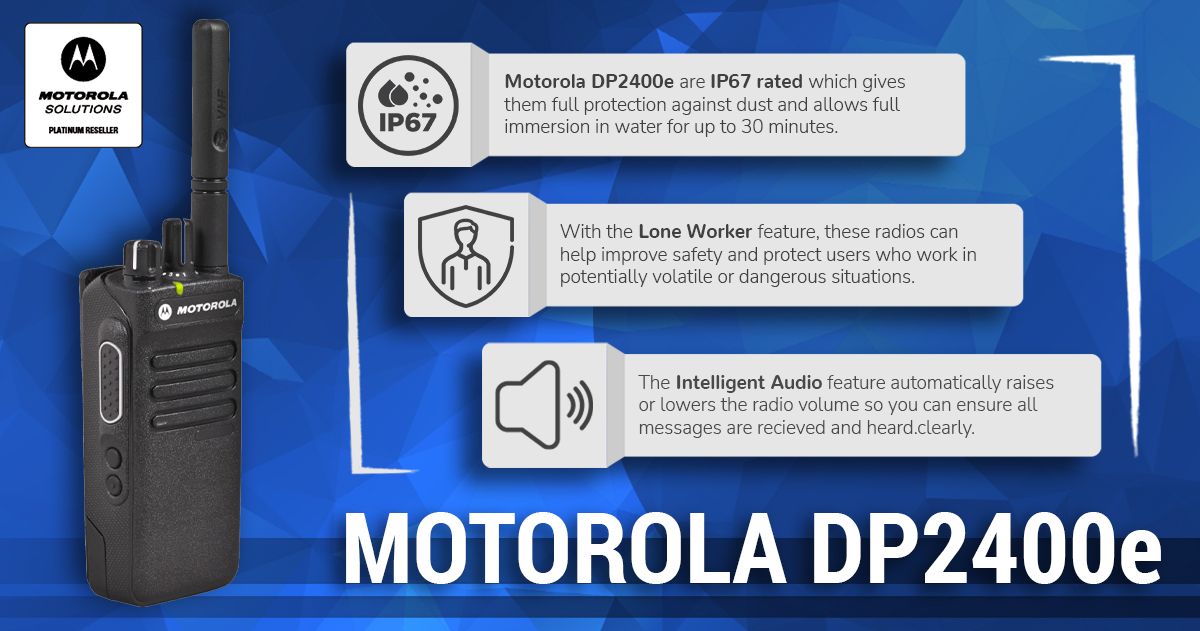𝗠𝗢𝗧𝗢𝗥𝗢𝗟𝗔 𝗗𝗣𝟮𝟰𝟬𝟬𝗲 🔊

The Motorola DP2400e is versatile and powerful; it can help you achieve even greater productivity and improve user safety and efficiency.

Contact our team on 𝟬𝟭𝟮𝟰𝟱 𝟰𝟬𝟯𝟱𝟮𝟬  or via ow.ly/Efhz50MnQzv

#Motorola  #Communications