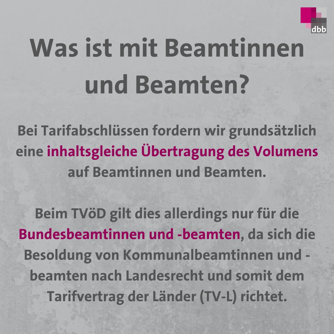 Nächste Woche ist es so weit: Die Verhandlungen für den Tarifvertrag für den öffentlichen Dienst beginnen! Um wen und was es dabei eigentlich geht, haben wir Euch in diesem Fact-Check einmal zusammengetragen. Mehr gibt es auch hier: dbb.de/einkommensrund…