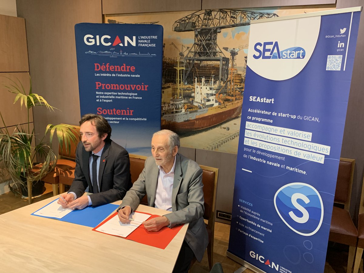 Gican_InduNav's tweet photo. (📆 Event)⚓️GICAN et #DéfenseAngels ont signé une convention de partenariat, qui permet un engagement plus fort en faveur de l’accès aux #financements des entreprises #navales et de leurs #innovations, en particulier pour les #startup de l’accélérateur #SEAstart du GICAN. https://t.co/4FxkJV0nSJ