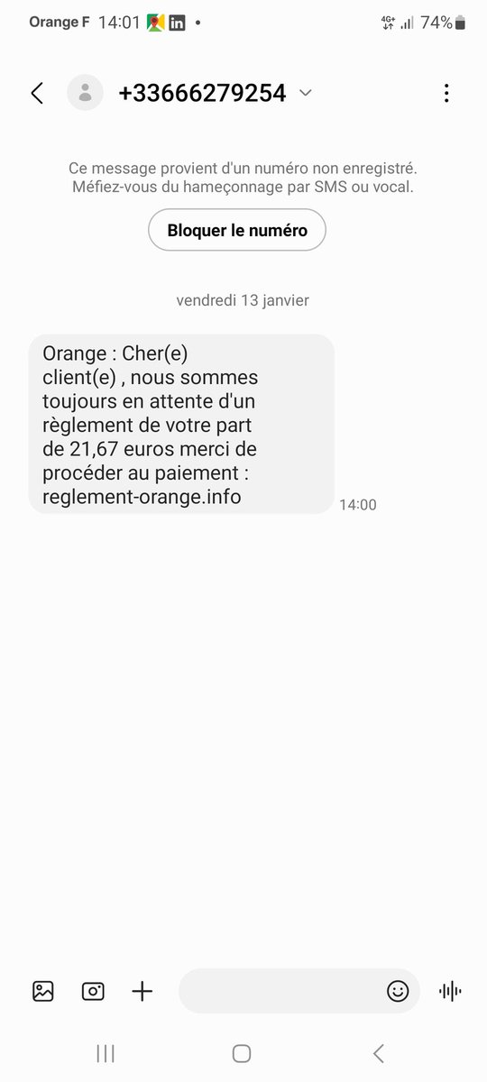 JulienParis1970's tweet photo. @orange bonjour Orange, je vous signale cette tentative de fraude.
Vous avez un process ? https://t.co/GWEYadNyRx