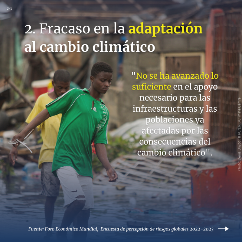 CMNUCC's tweet photo. La Encuesta de percepción de riesgos globales 2023 del @wef_es concluye que el #CambioClimático sigue siendo el mayor riesgo al que se enfrenta el mundo 🌎 en la próxima década.📅

La plena aplicación del #AcuerdoDeParís es más urgente que nunca.
