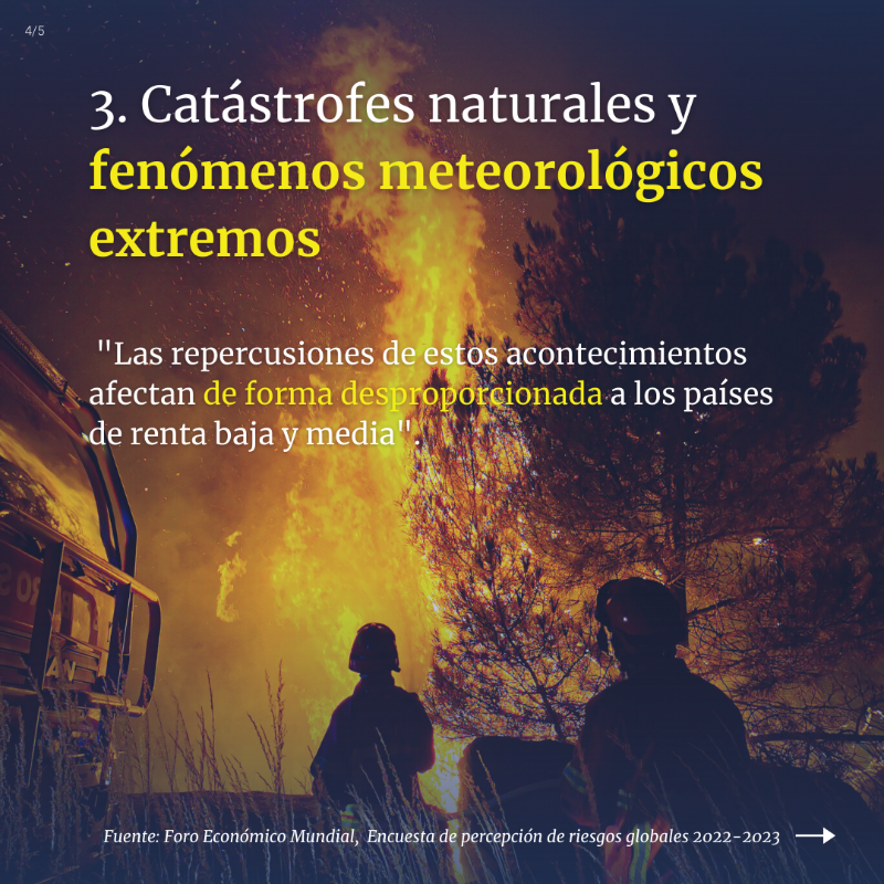 CMNUCC's tweet photo. La Encuesta de percepción de riesgos globales 2023 del @wef_es concluye que el #CambioClimático sigue siendo el mayor riesgo al que se enfrenta el mundo 🌎 en la próxima década.📅

La plena aplicación del #AcuerdoDeParís es más urgente que nunca.