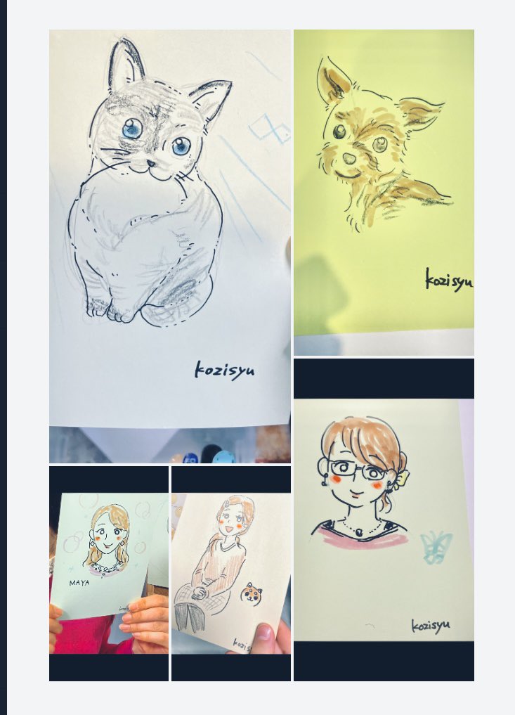 今日の似顔絵屋さんで描いたやつ 