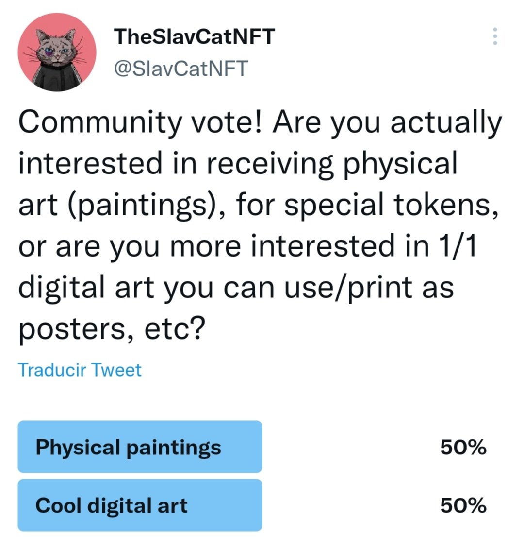 So these were the opinions, should the solution be doing both? 👀 A batch of 1/1 digital art and a few special tokens with physical art?