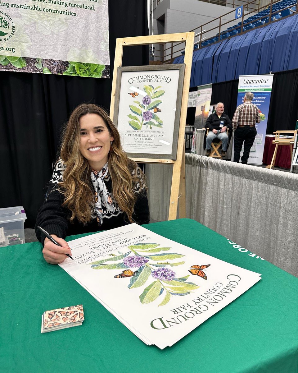 RebekahLowell's tweet photo. Humbled and honored to share the 2023 Common Ground Country Fair poster featuring my work! Monarchs are so important to me— and to the planet. 🌿Plant milkweed! 🖤🧡 #mofga #commongroundfair https://t.co/RvrP7STDWJ… https://t.co/TQqXt1oufr