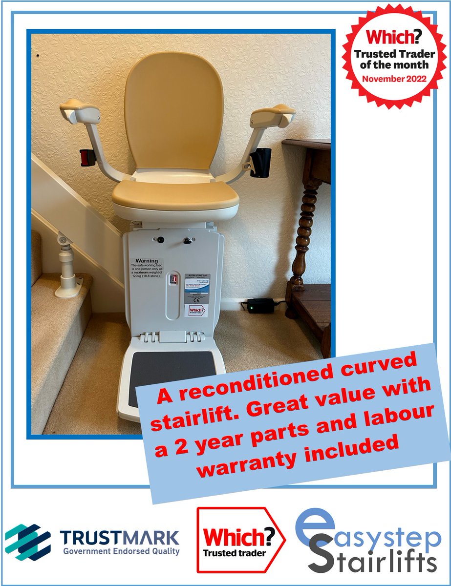 EStairlifts's tweet image. 🥰Great Value &quot;Reconditioned Stairlifts&quot;. Call us for a friendly chat ☎️0800 0936 911 #which #whichtrustedtraders #reconditioned #greatvalue