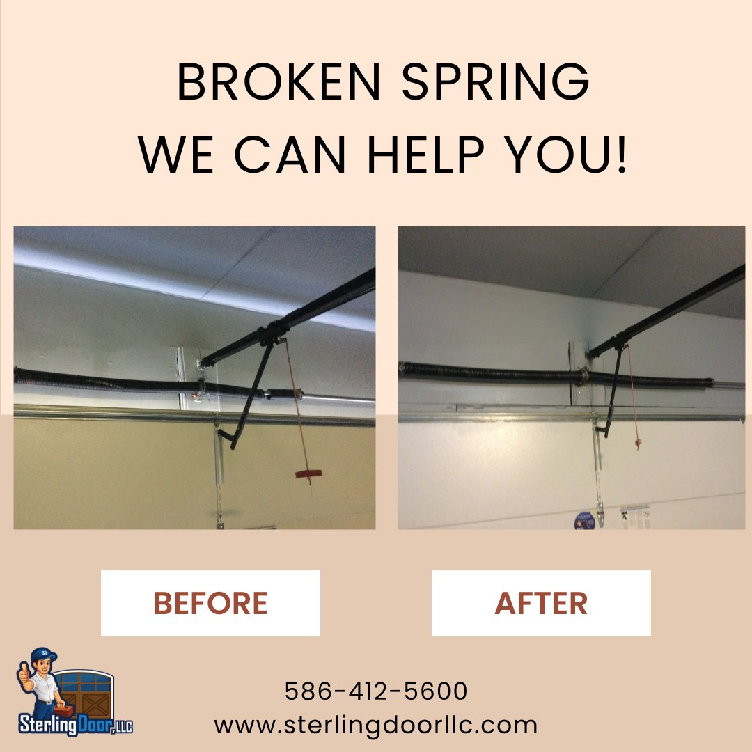 If your garage door spring looks like, we can help you! We ALWAYS provide EMERGENCY & SAME DAY SERVICE.

#sterlingdoor
#garagedoorspring
#brokengaragedoorspring