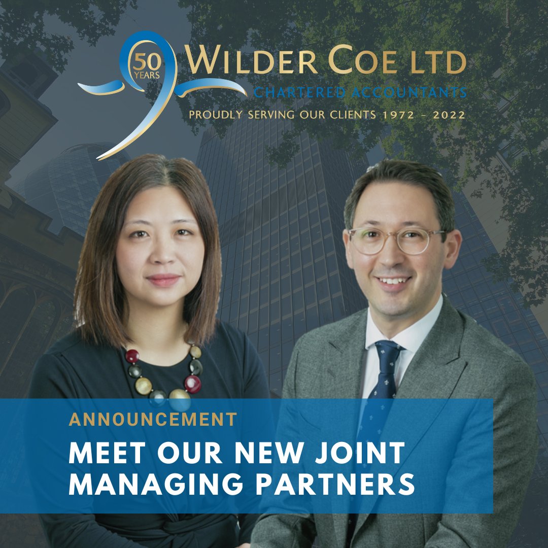 Alongside commemorating its 50th anniversary year, Wilder Coe, with <a href="/ETLGlobalUK/">ETL Global UK</a>, welcomes Robert Bradman and Bee-Lean Chew as Joint Managing Partners 

Jitendra Pattani is now stepping into the role of Chairman.  bit.ly/3QBPmhO